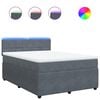 vidaXL Boxspring met matras fluweel donkergrijs 140x200 cm