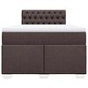 vidaXL Boxspring met matras stof donkerbruin 120x190 cm