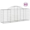 vidaXL Schanskorven 3 st gewelfd 200x50x80/100 cm gegalvaniseerd ijzer
