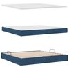 vidaXL Opbergbed met LED met matras met LED Blauw 200 x 200 cm Stof