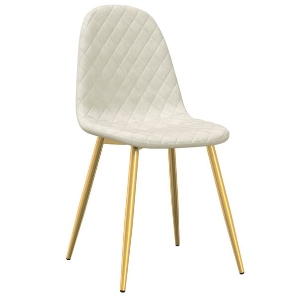 vidaXL Eetkamerstoelen 6 st fluweel cr&egrave;mewit