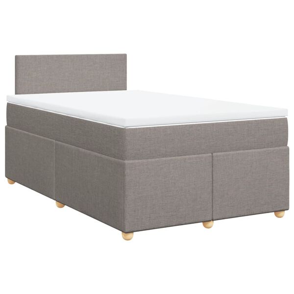 vidaXL Boxspring met matras stof taupe 120x190 cm