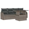 vidaXL Tuin Sofa Set met kussen 5 pcs Grijs Poly riet