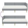 vidaXL Hoekbedframe met Matras Anders 2 pcs Lichtgrijs Stof