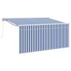 vidaXL Uitschuifbare luifel Blauw en Wit 300 x 200 cm