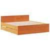 vidaXL Bedframe zonder matras met hoofdbord grenenhout bruin 200x200cm