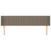 vidaXL Hoofdbord met randen 163x16x78/88 cm stof taupe
