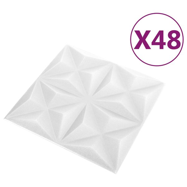 vidaXL Wandpanelen 48 pcs Origami Wit 50 x 50 cm XPS Schuim