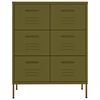 vidaXL Ladekast 80x35x101,5 cm staal olijfgroen