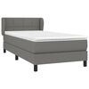 vidaXL Boxspring met matras stof donkergrijs 90x200 cm