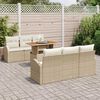 vidaXL Tuin Sofa Set met opslag 7 pcs Beige Poly riet
