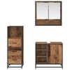 vidaXL Badkamermeubelset met lade 3 pcs Oud Hout Bewerkt hout
