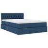 vidaXL Opbergbed met LED met matras met LED Blauw 140 x 200 cm Stof