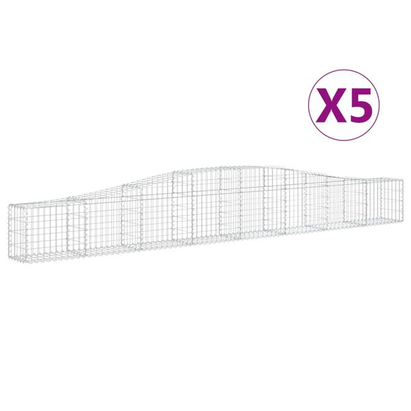 vidaXL Schanskorven 5 st gewelfd 400x30x40/60 cm ijzer