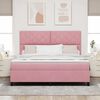 vidaXL LED Box Spring Bed met matras Roze 180 x 200 cm Stof