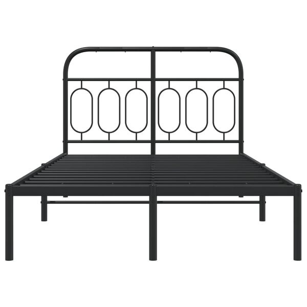 vidaXL Bedframe met hoofdbord metaal zwart 120x190 cm