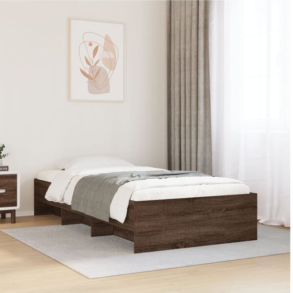 vidaXL Bedframe zonder matras bewerkt hout bruin eikenkleur 90x190 cm