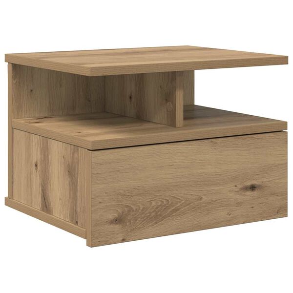vidaXL Vliegend Nachtkastje Artisan Eiken 40 x 31 x 27 cm Bewerkt hout