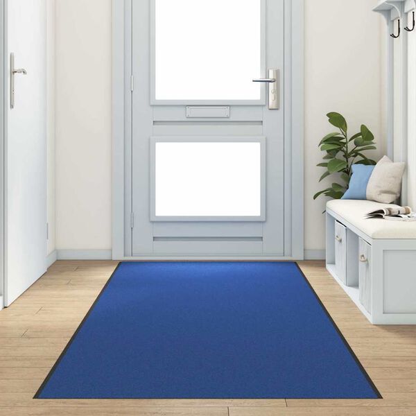 vidaXL Deurmat Anders Blauw en Zwart 120 x 350 cm Polyamide en PVC