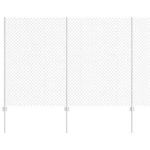 vidaXL Hek met Paal Zilverkleurig