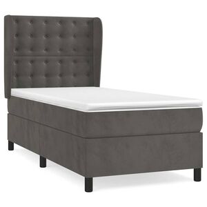 vidaXL Boxspring met matras fluweel donkergrijs 80x200 cm