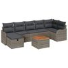 vidaXL Tuinbankenset met kussen met opslag 8 pcs Grijs poly rattan