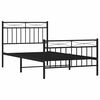 vidaXL Bedframe met hoofd- en voeteneinde metaal zwart 100x190 cm