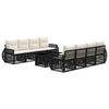 vidaXL Tuinbankenset 9 st Zwart en Cream Wit poly rattan