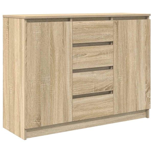 vidaXL Dressoir met lades 100,5x35x76cm spaanplaat sonoma eikenkleurig