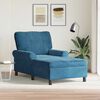 vidaXL Chaise Lounge met kussen Blauw 91 x 157 x 91 cm Fluweel