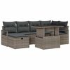 vidaXL Tuin Sofa Set met kussen met opslag 7 pcs Grijs Poly riet