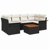 vidaXL Tuinbankenset met kussen 7 pcs Zwart poly rattan