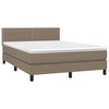 vidaXL Boxspring met matras stof taupe 140x200 cm