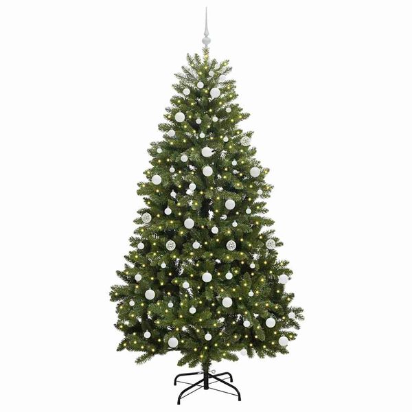 vidaXL Kunstkerstboom met 300 LED Groen 210 cm PVC en Metaal