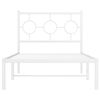 vidaXL Bedframe met hoofdbord metaal wit 90x200 cm