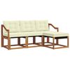 vidaXL Buiten bankenset met kussen 4 pcs Natuurlijk en Cr&egrave;me