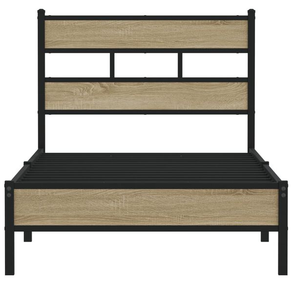 vidaXL Bedframe zonder matras hout sonoma eikenkleurig 75x190 cm