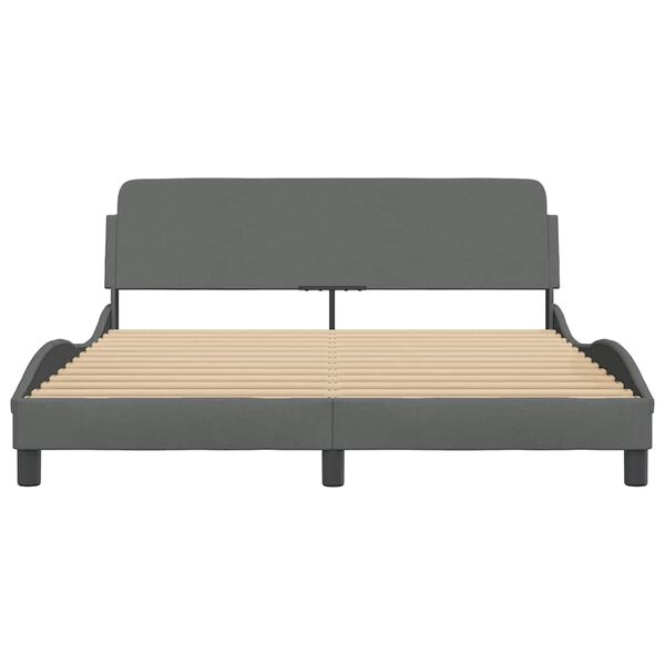 vidaXL Bedframe "Dover" stof donkergrijs 160x200 cm