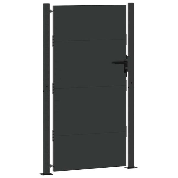 vidaXL Tuinpoort Zwart 105 x 200 cm Poedergecoat staal