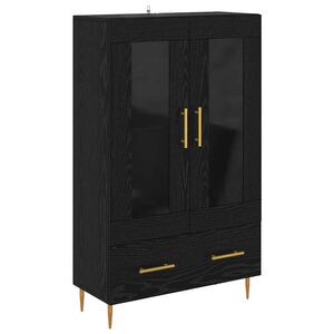 vidaXL Highboard met lade Zwart Eiken 69,5 x 31 x 115 cm