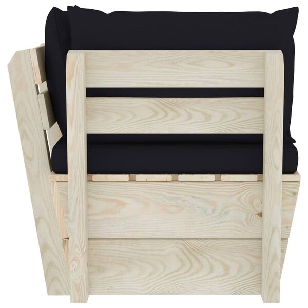 vidaXL Tuinhoekbank met kussens pallet geïmpregneerd vurenhout