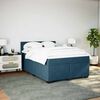 vidaXL Boxspring met matras fluweel donkerblauw 140x190 cm
