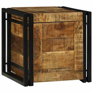 vidaXL Opbergbox Bruin en zwart 40 x 40 x 40 cm Massief Mango Hout