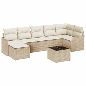 vidaXL Tuin Sofa Set Beige poly rattan