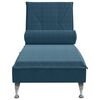 vidaXL Massage chaise longue met bolster fluweel blauw
