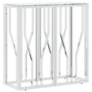 vidaXL Wandtafel 70x30x70 cm roestvrij staal en glas zilverkleurig