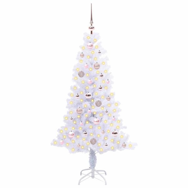 vidaXL Kunstkerstboom met 150 LED Wit 150 cm PVC en Staal
