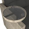 vidaXL 3-delige Loungeset met kussens poly rattan lichtgrijs