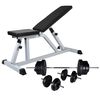 vidaXL Trainingsbank met halterset 60,5 kg
