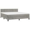vidaXL Boxspring met matras en LED fluweel lichtgrijs 160x200 cm